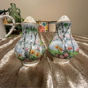 ROYAL ALBERT “Silver Birch” Pattern Bone China Made in England 22k Gold Trim EUC